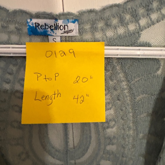 Rebellion Again Size Small Sheer Long Cover-Up/Kimono - Picture 2 of 9